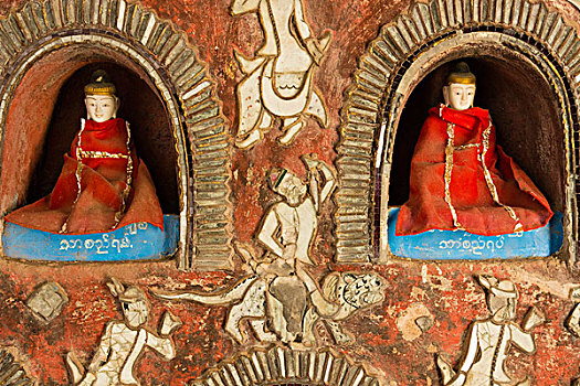 缅甸,掸邦,寺院,小,佛像