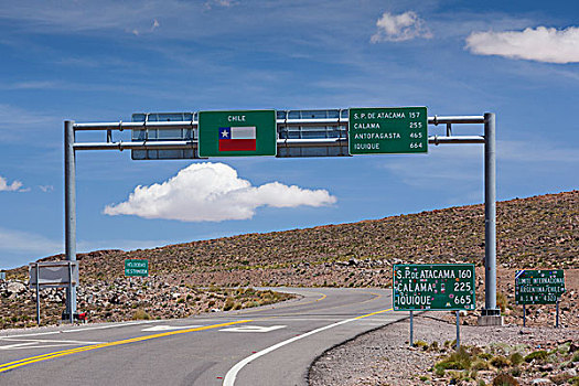智利,阿塔卡马沙漠,公路,阿根廷,边界