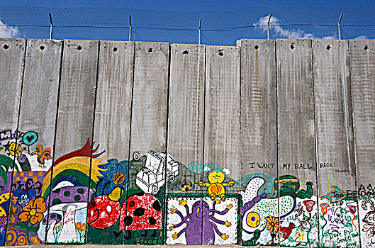 伯利恒,绘画,以色列,安全,墙壁
