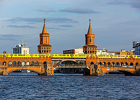 桥,上方,德国,地铁线,柏林,欧洲