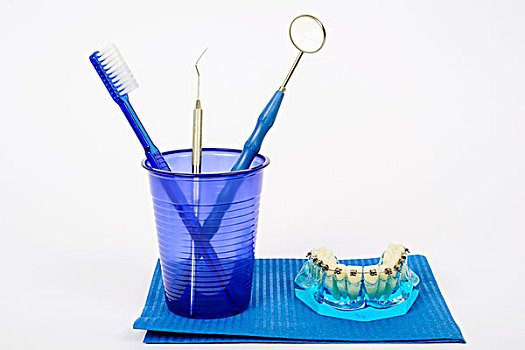 口腔卫生,牙刷,牙镜,牙齿,器具,固定,牙套