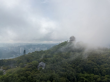 广东惠州高榜山挂榜阁云海航拍风光