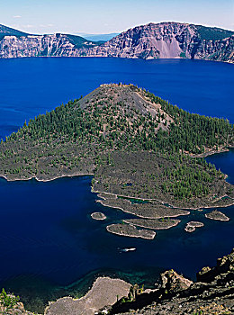 巫师岛,火山湖,俄勒冈,美国