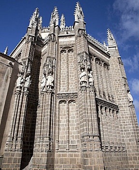 仰视,教堂,托莱多,大教堂,卡斯蒂利亚,拉曼查,西班牙