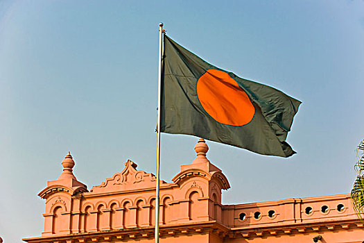 旗帜,孟加拉,粉色,宫殿,达卡,亚洲