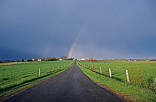彩虹,上方,农场,爱德华王子岛,加拿大