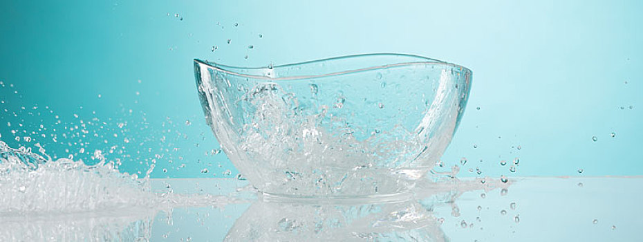 水,溅,玻璃碗,白色背景,背景