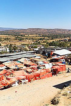埃塞俄比亚,非洲,许多,人,古玩市场,靠近,城市