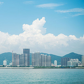 建筑,城市,靠近,海洋,中国