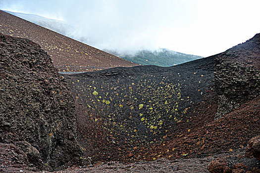 埃特纳火山,古老,火山囗,蔽护