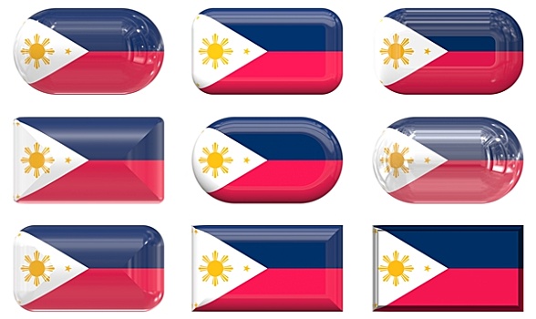 玻璃,扣,旗帜,菲律宾