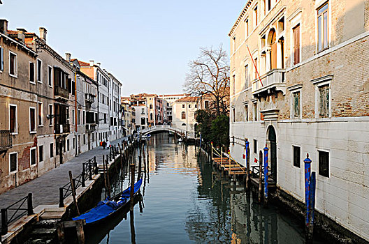房子,运河,区域,威尼斯,威尼托,意大利,欧洲