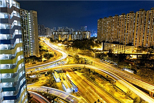 香港,交通,夜晚