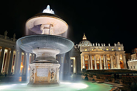 圣彼得大教堂,夜晚,梵蒂冈城