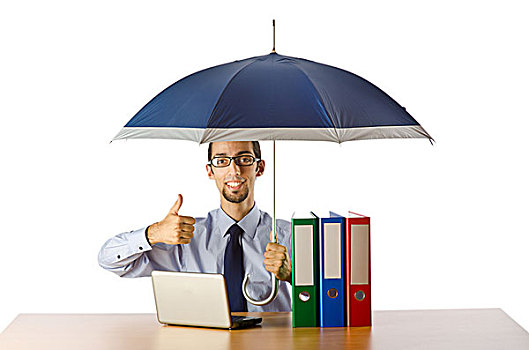 商务人士,拿着,伞,办公室