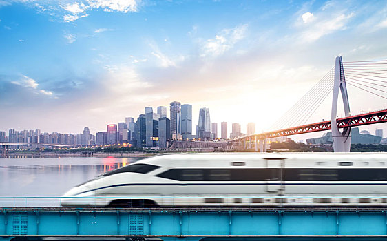 高速列車,市中,穿梭