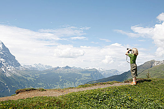 幼儿,看穿,双筒望远镜,瑞士