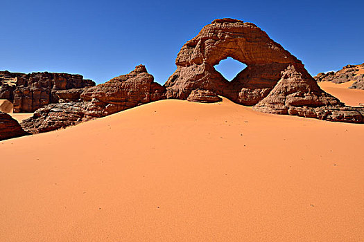 天然拱,窗户,国家公园,世界遗产,撒哈拉沙漠,阿尔及利亚,非洲