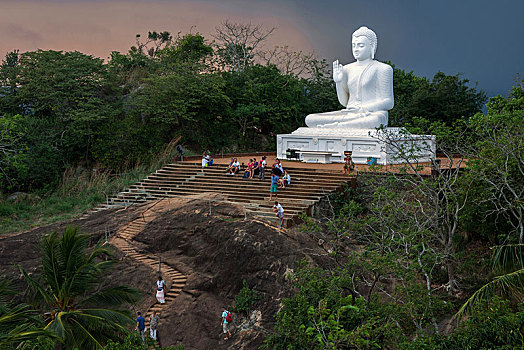 佛像,坐佛,暴风雨天气,北方,中央省,斯里兰卡,亚洲