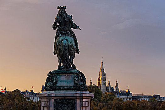 欧洲,奥地利,维也纳,市政厅,王子,尤金,纪念建筑