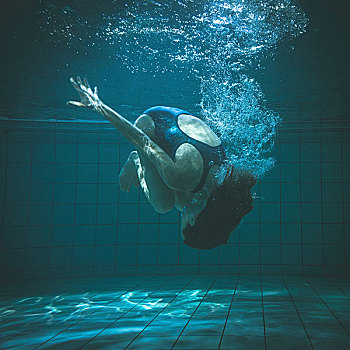运动,游泳,翻跟头,水下