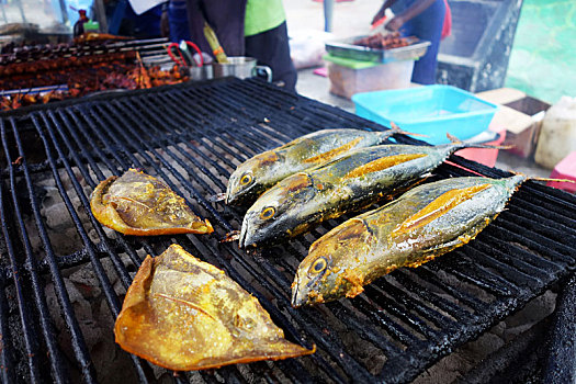 烤鱼,沙巴,马来西亚