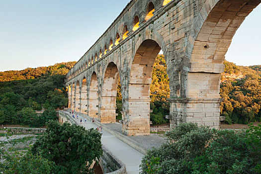 加尔桥,罗马水道,世界遗产,河,朗格多克-鲁西永大区,南方,法国