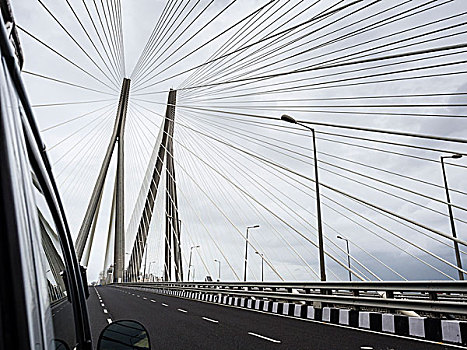 海洋,桥,连接,西部,孟买,印度