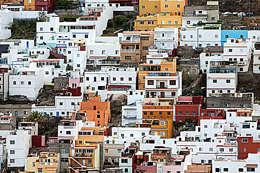 彩色,房子,圣安德烈斯岛,特内里费岛,加纳利群岛,西班牙,欧洲