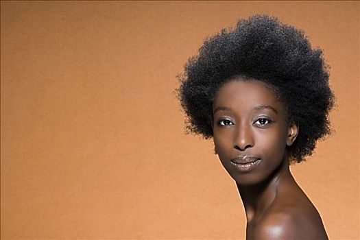女人,肖像,非洲式发型