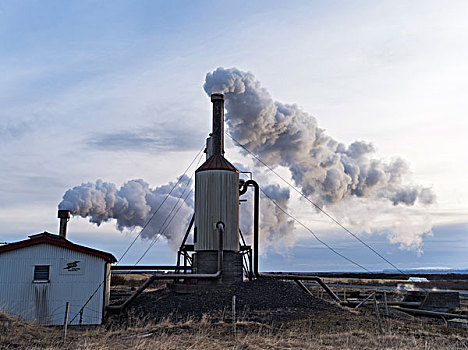 地热发电站,豪卡德勒,欧洲,北欧,斯堪的纳维亚,冰岛,大幅,尺寸