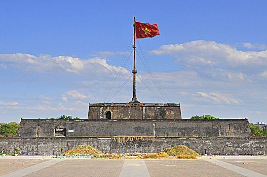 越南,色调,旗帜,塔,小床,城堡