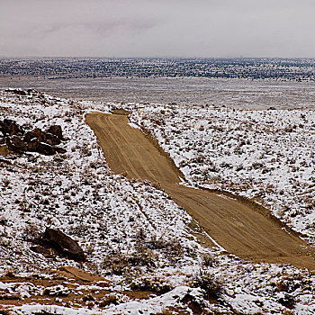 积雪,风景,大阶梯-埃斯卡兰特国家保护区,犹他,美国