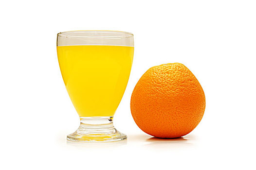 新鲜,橙子,果汁,隔绝,白色背景