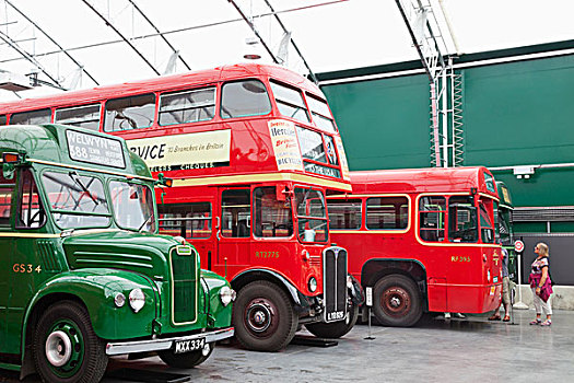 英格兰,萨里,伦敦,博物馆,巴士,旧式