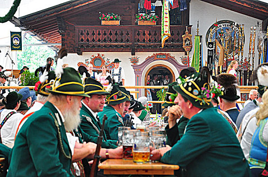 德国,巴伐利亚,加米施帕藤基兴,节日,啤酒帐篷