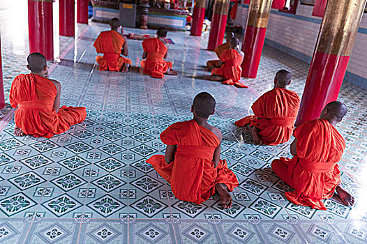 湄公河三角洲,南方,越南,高棉人,僧侣,祈祷,寺庙