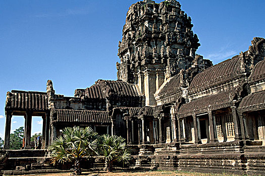 柬埔寨,吴哥窟,庙宇,西部,大门