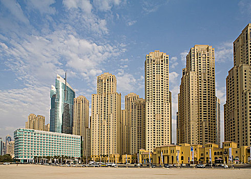 阿联酋,迪拜,码头,海滩,住宅,塔