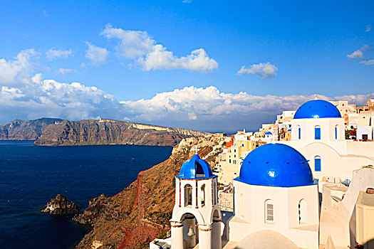 远眺,爱琴海,圣托里尼岛,希腊