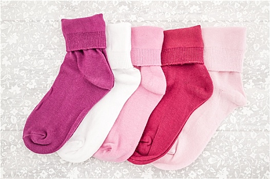 粉色,白色,紫色,一对,孩子,袜子,白色背景,背景
