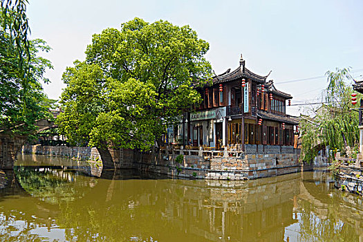 传统,房子,大运河,水城,上海,中国