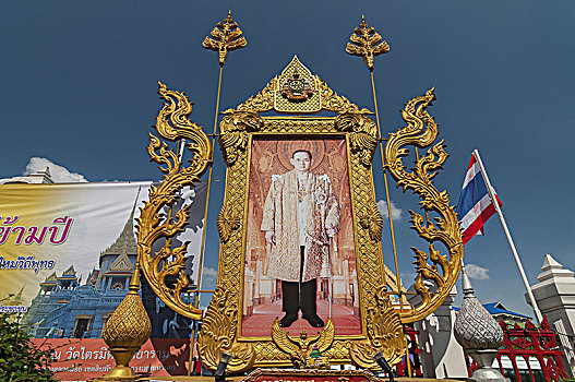 头像,国王,寺庙,金色,佛,寺院,曼谷,泰国