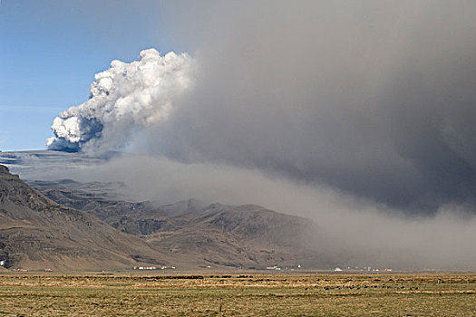 火山,灰尘,云,冰岛南部,冰岛,欧洲