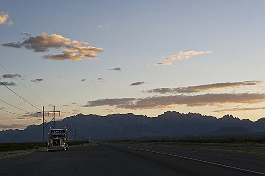 卡车,路边,黄昏,新墨西哥,美国