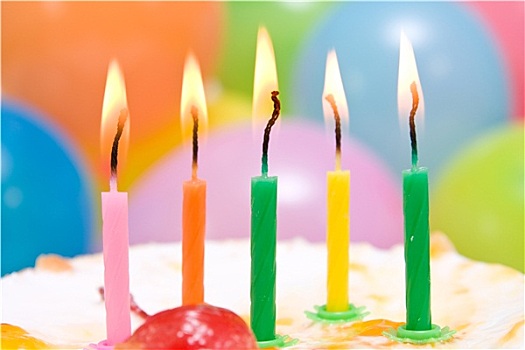 生日蛋糕,彩色,蜡烛