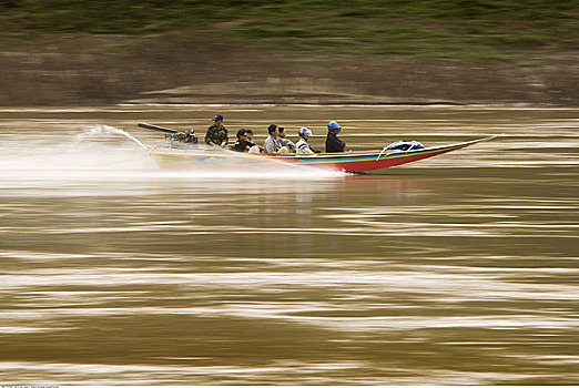 快艇,湄公河,老挝