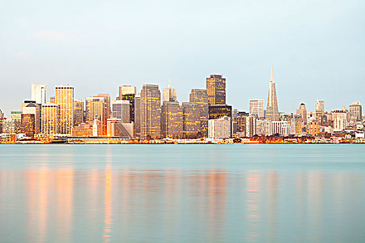 城市天际线,湾,旧金山,加利福尼亚,美国