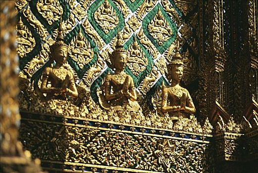 泰国,曼谷,玉佛寺,大皇宫,错综复杂,特写