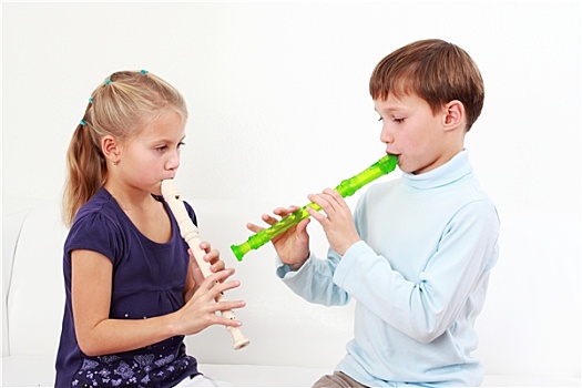 儿童,演奏,笛子